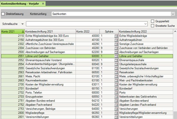 Umstieg auf den neuen DAV-Musterkontenrahmen (DATEV)